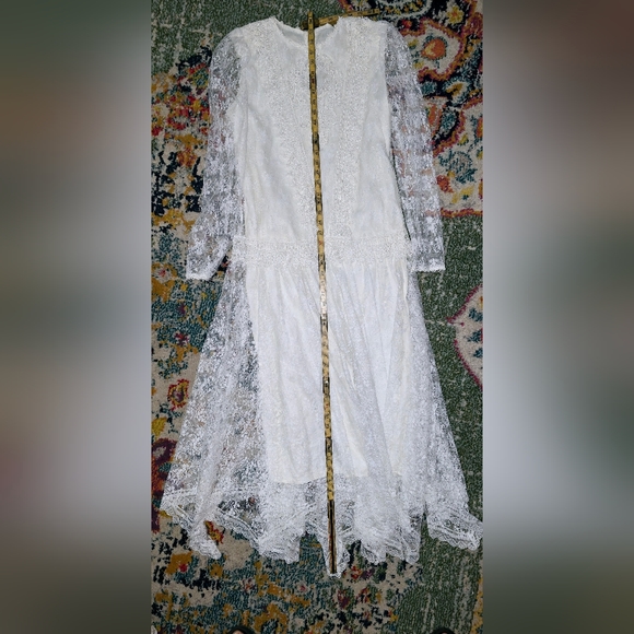 VINTAGE JESSICA MCCLINTOCK LACE WEDDING DRESS SZ 9/10. - Picture 5 of 14